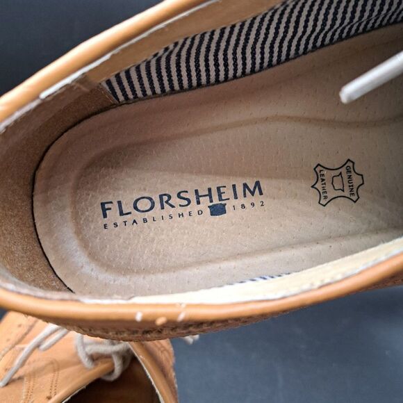 Florsheim Fuel Wingtip Oxford Cognac #15090-257 Lace Up Leather Shoes Men 10.5M - Picture 7 of 16